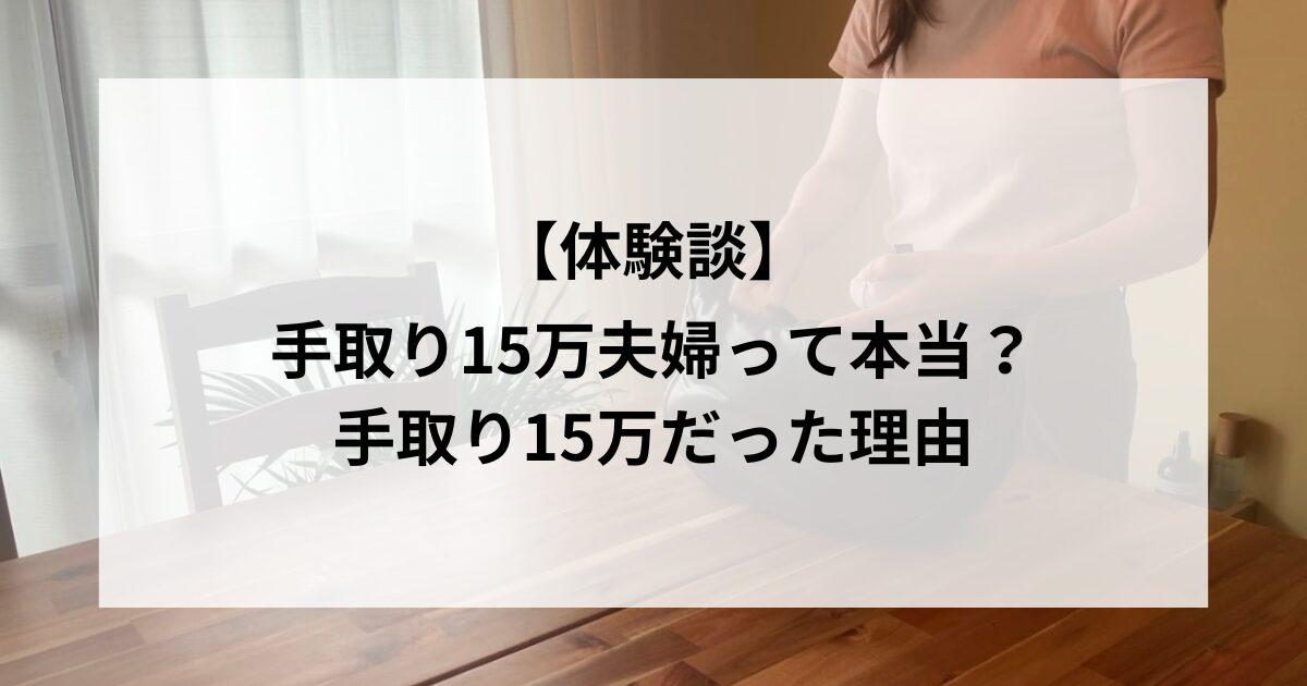 100日で50万円貯めた手取り15万夫婦のブログ｜手取り15万だった理由