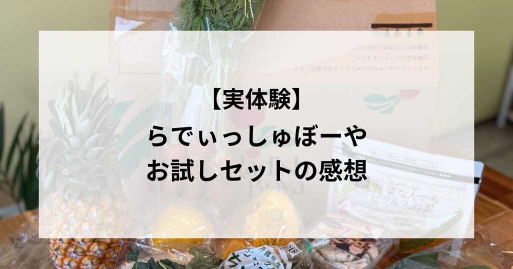 【実体験】らでぃっしゅぼーやの感想と口コミ！お試しセットを本音レビュー